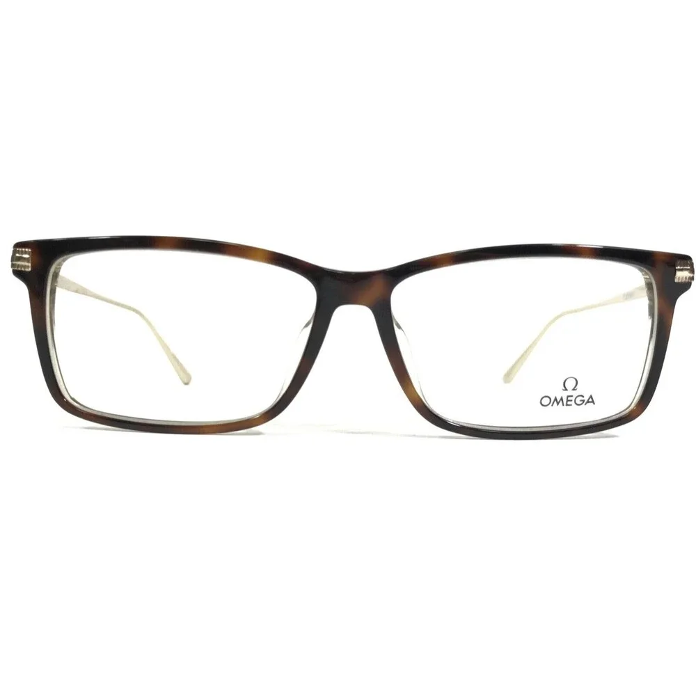 Omega Eyeglasses Frames OM 5014 056 Brown Tortoise Gold Rectangular 58-14-145